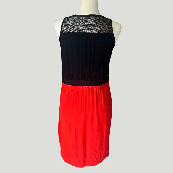 Sandro Mesh Detail Red & Black Dress – Size 1 (US 2) - Picture 3 of 7